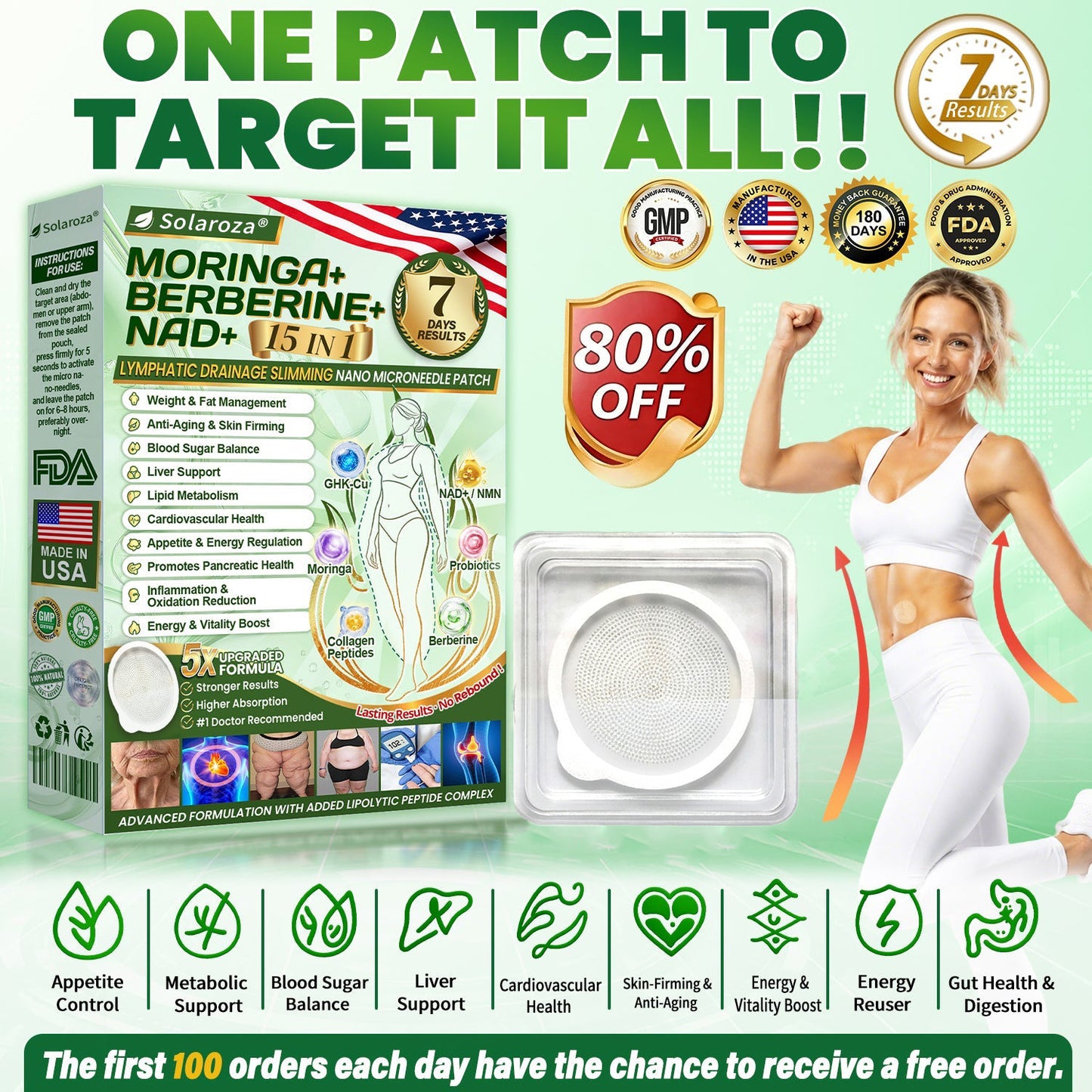 ⚡Official Store | 🍋 Solaroza® Moringa & Berberine 15-IN-1 Advanced Nano Microneedle Patch (Once Daily, visible changes in 7 days) ✅ Obesity, Diabetes, Sleep Apnea, And Joint Issues