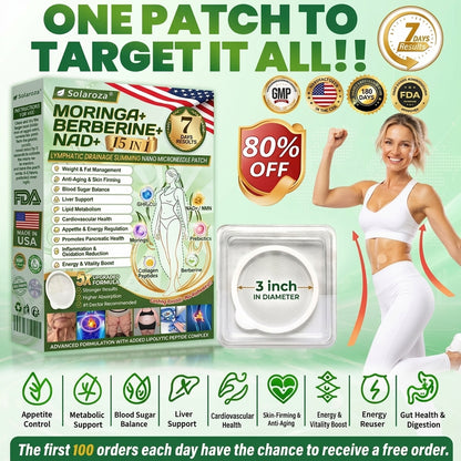 ⚡Official Store | 🍋 Solaroza® Moringa & Berberine 15-IN-1 Advanced Nano Microneedle Patch (Once Daily, visible changes in 7 days) ✅ Obesity, Diabetes, Sleep Apnea, And Joint Issues